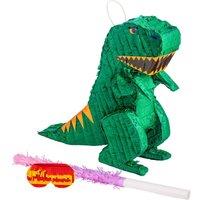 Fax Potato 3pc Dinosaur Pinata Set with Stick & Blindfold in Pink