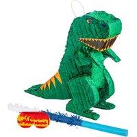 Fax Potato 3pc Dinosaur Pinata Set with Stick & Blindfold in Blue