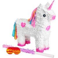 Fax Potato 3pc Unicorn Pinata Set with Stick & Blindfold in Pink
