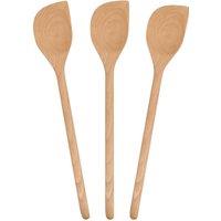 Argon Tableware Wooden Scraper Spoons - 30cm - Pack of 3 in Brown