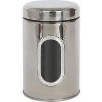 Harbour Housewares 1x Food Storage Container with Window Stainless Steel Tea Coffee Sugar Canister in Silver | Size: 1 Pack