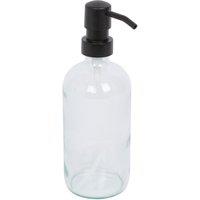 Harbour Housewares 500ml Glass Soap Dispenser - Refillable Hand Wash Bottle with Pump in Clear