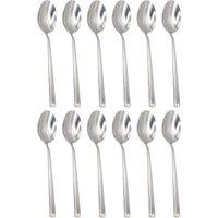 Argon Tableware Tondo Stainless Steel Dessert Spoons - 21cm - Pack of 12 in Silver