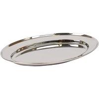 Argon Tableware Oval Stainless Steel Serving Platter - 25cm x 17cm in Silver | Size: 25 cm x 17 cm