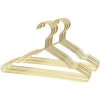 Harbour Housewares 10x Metal Coat Hangers - Gold Wire Clothes Hangers with Trouser Bar | Size: 10 Pack