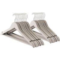Harbour Housewares 20x Strong Wooden Coat Hangers with 360 Degree Rotatory Hook in Grey | Size: 20 Pack