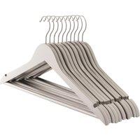 Harbour Housewares 10x Strong Wooden Coat Hangers with 360 Degree Rotatory Hook in Grey | Size: 10 Pack