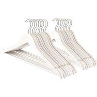 Harbour Housewares 20x Strong Wooden Coat Hangers with 360 Degree Rotatory Hook in White | Size: 20 Pack