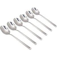 Argon Tableware Tondo Stainless Steel Dessert Spoons - 21cm - Pack of 6 in Silver