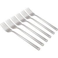 Argon Tableware Tondo Stainless Steel Dinner Forks - 21.5cm - Pack of 6 in Silver