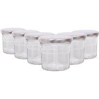 Argon Tableware 130ml Glass Jam Jars - Set of 6 - Empty Screw Top Preserving Jar in Silver