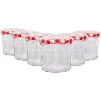 Argon Tableware 130ml Glass Jam Jars - Set of 6 - Empty Screw Top Preserving Jar in Red