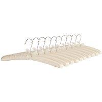 Harbour Housewares 10x Satin Padded Hangers - Soft Cushioned Hangers with 360 Swivel Hook in White | Size: 10 Pack