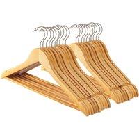 Harbour Housewares 20x Strong Wooden Coat Hangers with 360 Degree Rotatory Hook in Natural | Size: 20 Pack