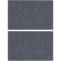 Nicola Spring Heavy Duty Dirt Trapper Door Mats - 60 x 40cm - Set of 2 in Grey | Size: 40 cm x 60 cm