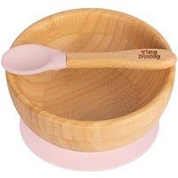 Tiny Dining Bamboo Baby Suction Bowl & Spoon Set in Light Pink
