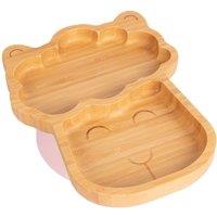 Tiny Dining Bamboo Suction Plate - Llama - Divided Non-Slip Baby Weaning Plate in Light Pink