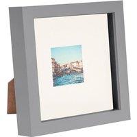 Nicola Spring 3D Box Photo Frame with 2 x 2 Mount - 6 x 6 - Grey in Ivory