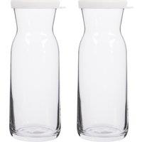 LAV Fonte Glass Carafes - 700ml - White Lid - Pack of 2 in Clear