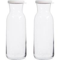 LAV Fonte Glass Carafes - 1.2L - White Lid - Pack of 2 in Clear