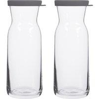 LAV Fonte Glass Carafes - 700ml - Grey Lid - Pack of 2 in Clear