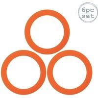Argon Tableware Glass Storage Jar Seals - Medium - Pack of 6 in Orange