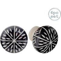 Nicola Spring Resin Cabinet Knobs - Pack of 6 in Black | Size: 1000mm x 500mm