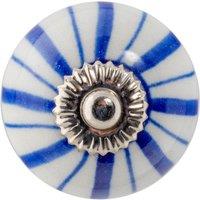 Nicola Spring Round Ceramic Cabinet Knob - Navy Lines | Size: 1000mm x 500mm