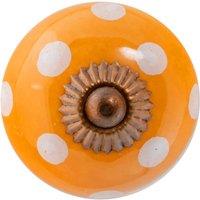 Nicola Spring Round Ceramic Cabinet Knob Spot in Orange | Size: 1000mm x 500mm