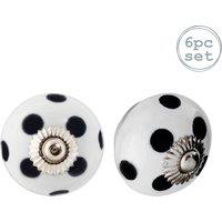 Nicola Spring Round Ceramic Cabinet Knobs Spot - Pack of 6 in White | Size: 1000mm x 500mm