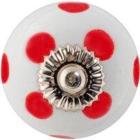 Nicola Spring Round Ceramic Cabinet Knob Spot in Red | Size: 1000mm x 500mm