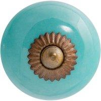 Nicola Spring Round Ceramic Cabinet Knob in Turquoise | Size: 1000mm x 500mm