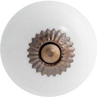Nicola Spring Round Ceramic Cabinet Knob in White | Size: 1000mm x 500mm