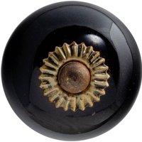 Nicola Spring Round Ceramic Cabinet Knob in Black | Size: 1000mm x 500mm