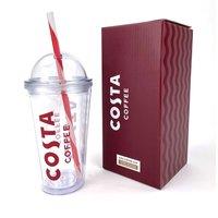 Kimm and Miller (UK) Ltd Costa Coffee Iced Coffee Cup with Straw Gift Set in Clear | Size: 600g
