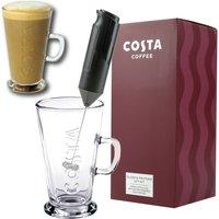 Kimm and Miller (UK) Ltd Costa Coffee Latte Glass & Milk Frother Gift Set in Clear | Size: 550g