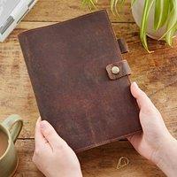 Paper High Buffalo Leather Refillable Journal - Unlined Paper in Brown