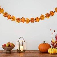 Paper High Felt Autumn Leaves Garland in Orange