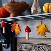 Paper High Felt Autumn Leaf & Mushroom Garland