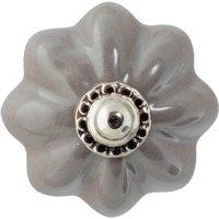 Nicola Spring Floral Ceramic Cabinet Knob in Grey | Size: 1000mm x 500mm
