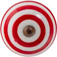 Nicola Spring Round Ceramic Cabinet Knob Stripe in Dark Red | Size: 1000mm x 500mm