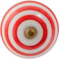 Nicola Spring Round Ceramic Cabinet Knob Stripe in Red | Size: 1000mm x 500mm