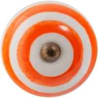 Nicola Spring Round Ceramic Cabinet Knob Stripe in Orange | Size: 1000mm x 500mm