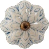 Nicola Spring Floral Ceramic Cabinet Knob in Grey | Size: 1000mm x 500mm