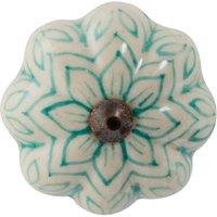 Nicola Spring Floral Ceramic Cabinet Knob in Mint | Size: 1000mm x 500mm