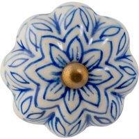Nicola Spring Floral Ceramic Cabinet Knob in Light Blue | Size: 1000mm x 500mm