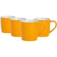 Argon Tableware 4x Coloured Coffee Mugs - 350ml - Durable Stoneware Cappuccino Tea Cup in Yellow