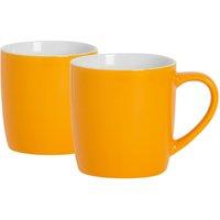 Argon Tableware 2x Coloured Coffee Mugs - 350ml - Durable Stoneware Cappuccino Tea Cup in Yellow