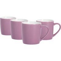 Argon Tableware 4x Coloured Coffee Mugs - 350ml - Durable Stoneware Cappuccino Tea Cup in Purple
