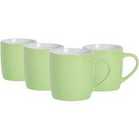 Argon Tableware 4x Coloured Coffee Mugs - 350ml - Durable Stoneware Cappuccino Tea Cup in Green